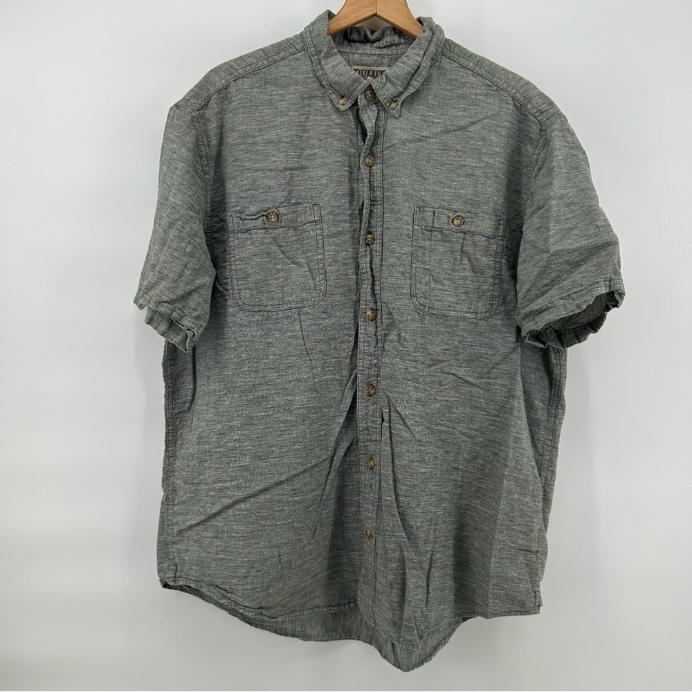 Duluth Trading Shirt Mens XL Hemp Organic Cotton Heathered‎ Gray Workwear